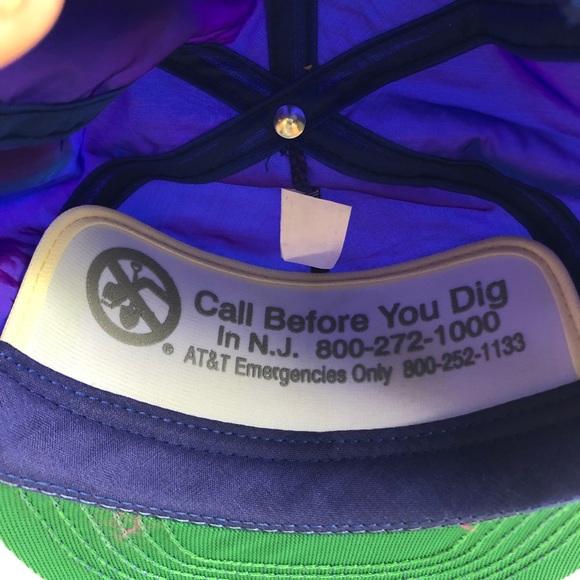 Vtg 80’s AT&T Neon Shimmer Snapback Hat Retro USA - Picture 6 of 7